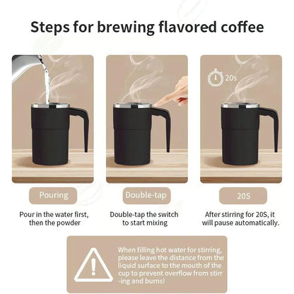 Magnetic Self-Stirring Coffee Mug Set