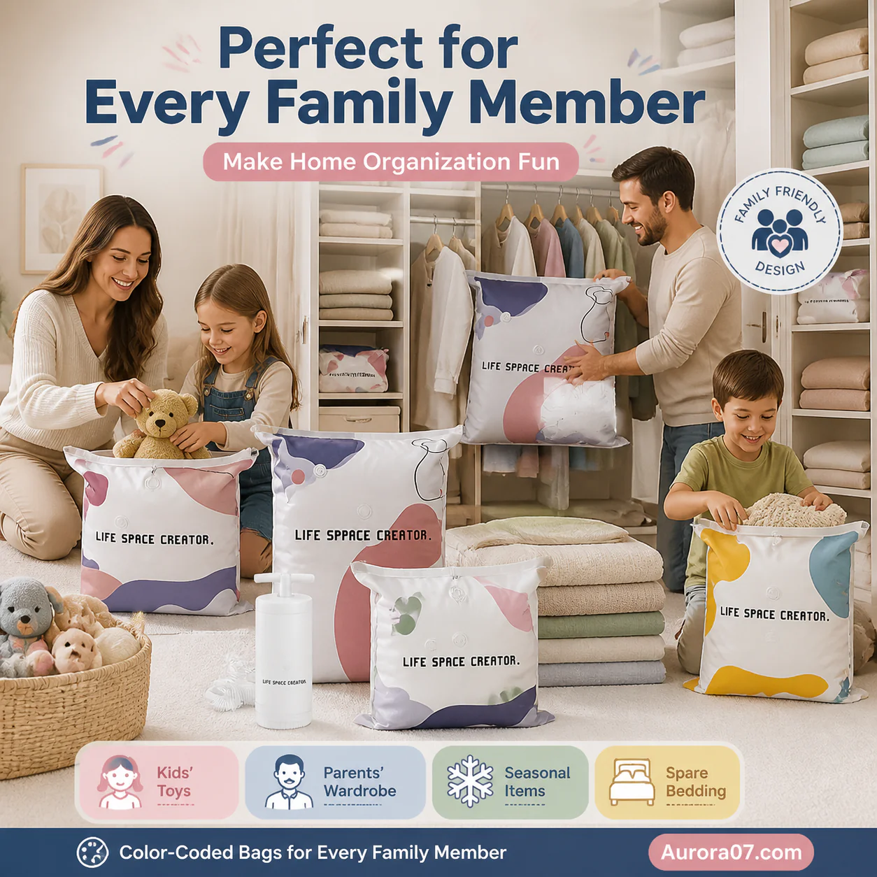 🧳No‑Pump Vacuum Storage Bags – Press & Seal, No Pump Needed (PACK OF 3)