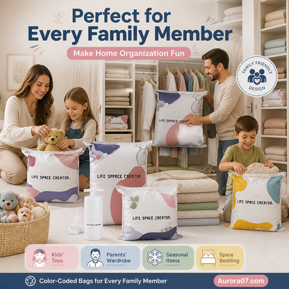 🧳No‑Pump Vacuum Storage Bags – Press & Seal, No Pump Needed (PACK OF 3)