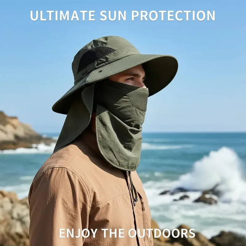 SunShield Bucket Hat Comfortable sun protection with built-in face cover for worry-free outdoor days