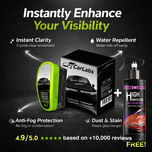 CarSquadLabs™  Glass Compound Roll On Cleaner For Window Surfaces Free 5 In 1 Coating Spray