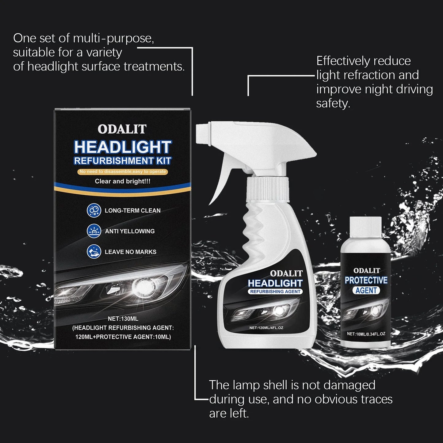 ODALIT Glass / Headlight Refurbishment Spray ( BUY 1 GET 1 FREE )