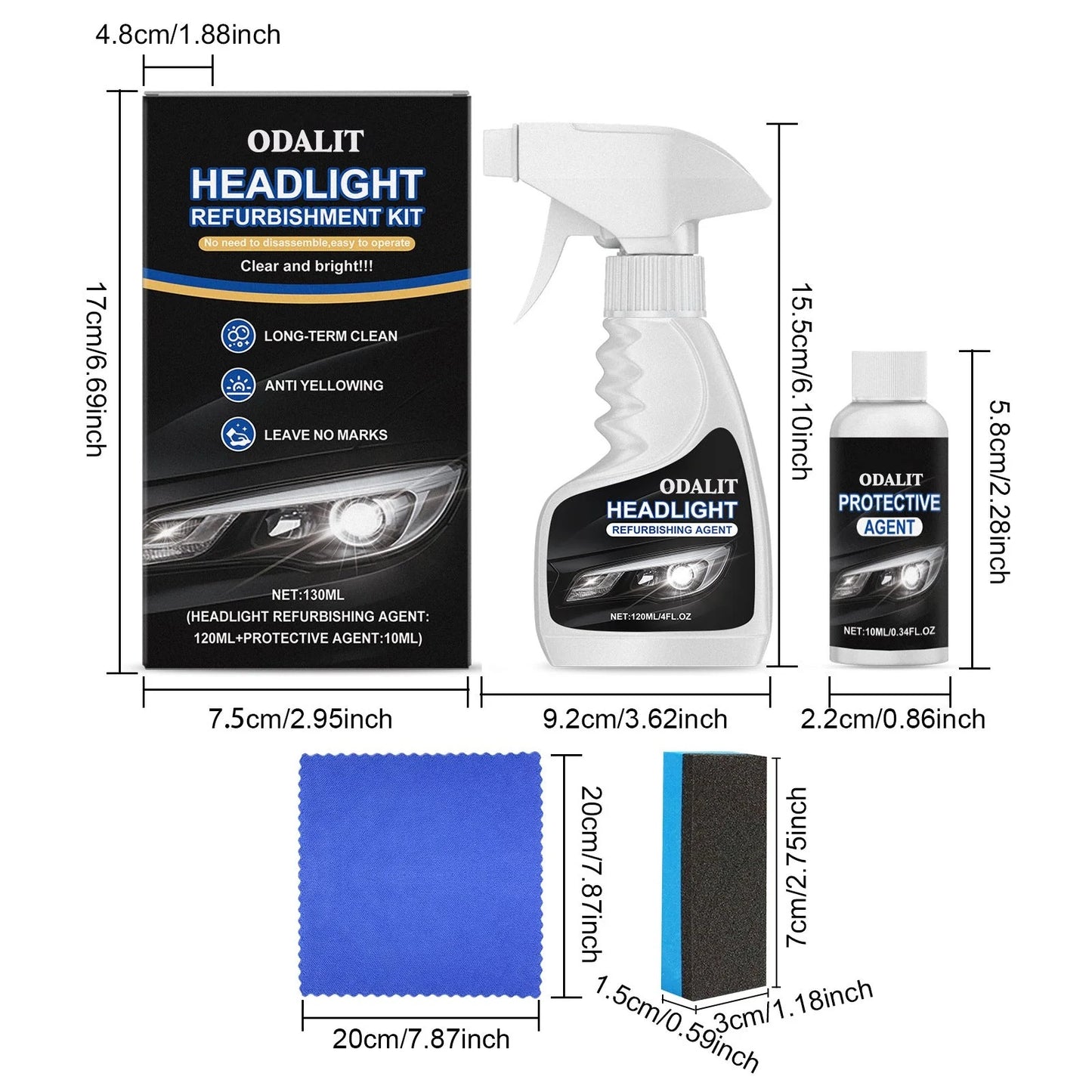 ODALIT Glass / Headlight Refurbishment Spray ( BUY 1 GET 1 FREE )
