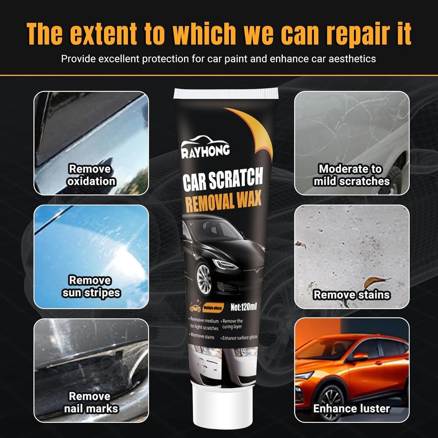 Car Scratch Removal Wax (Pack of 2)