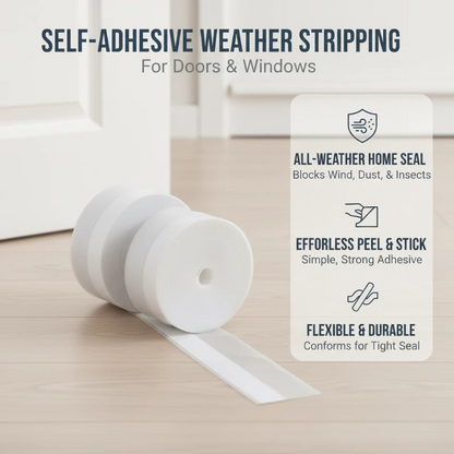 Self-Adhesive Weather Stripping – Wind-Proof, Insulates & Easy to Apply