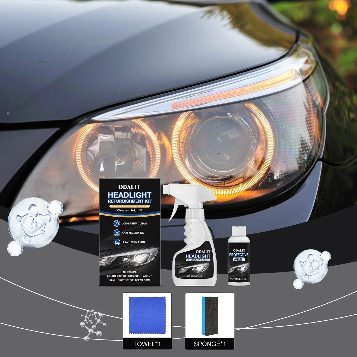 ODALIT Glass / Headlight Refurbishment Spray ( BUY 1 GET 1 FREE )
