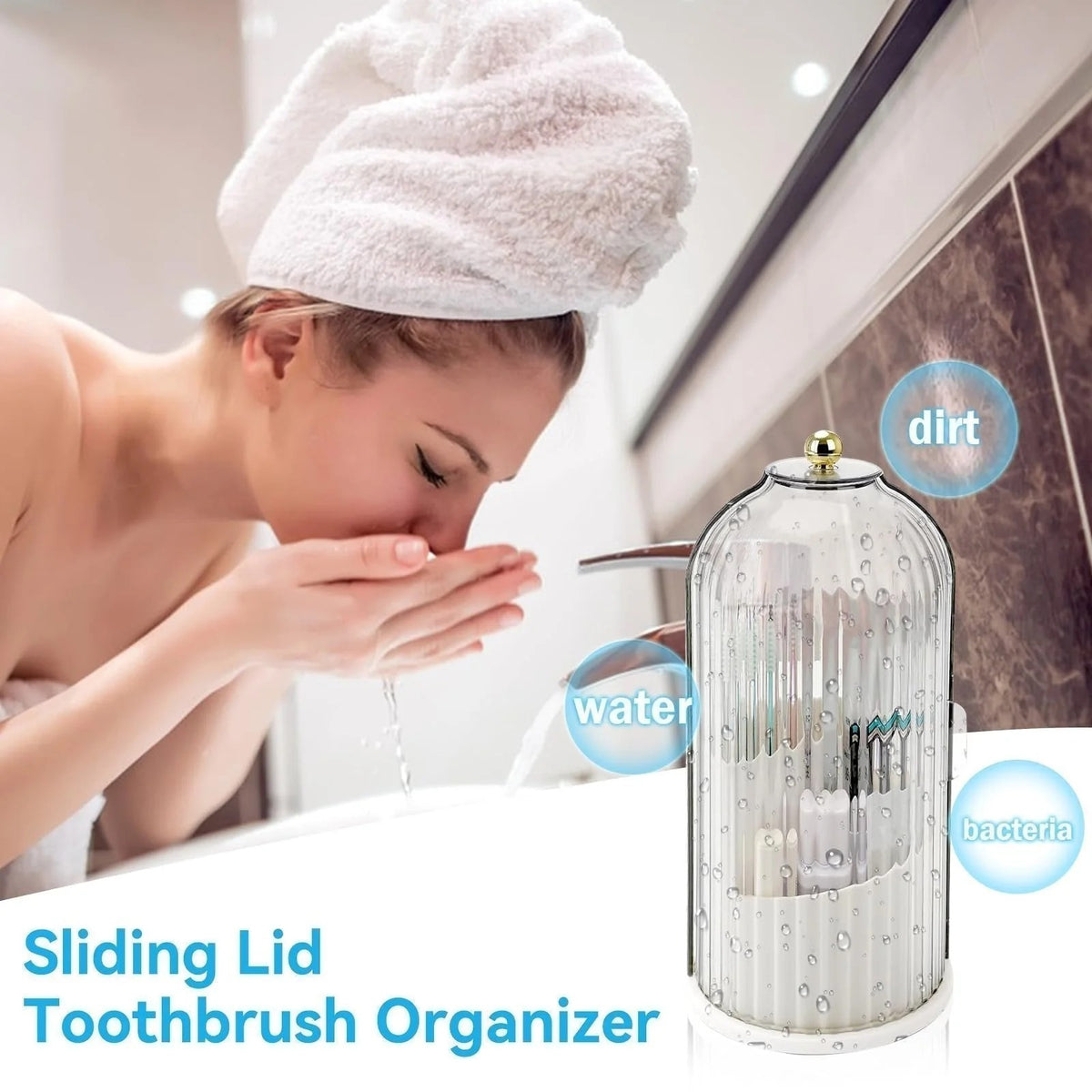 Sliding Lid Toiletries & Makeup Organizer