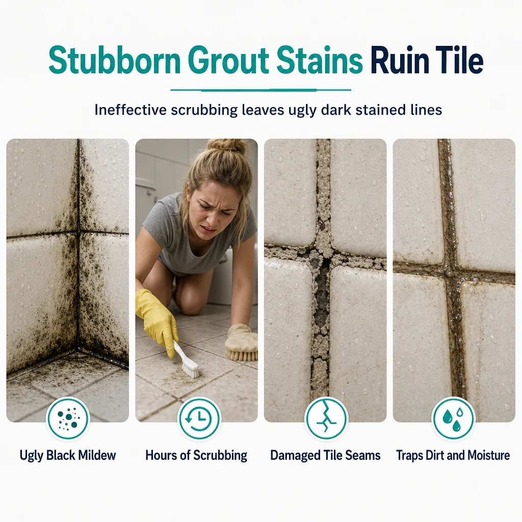🧼🎯 Grout Cleaning Spray – Easy Care for Tile Lines & Damp-Area Stains