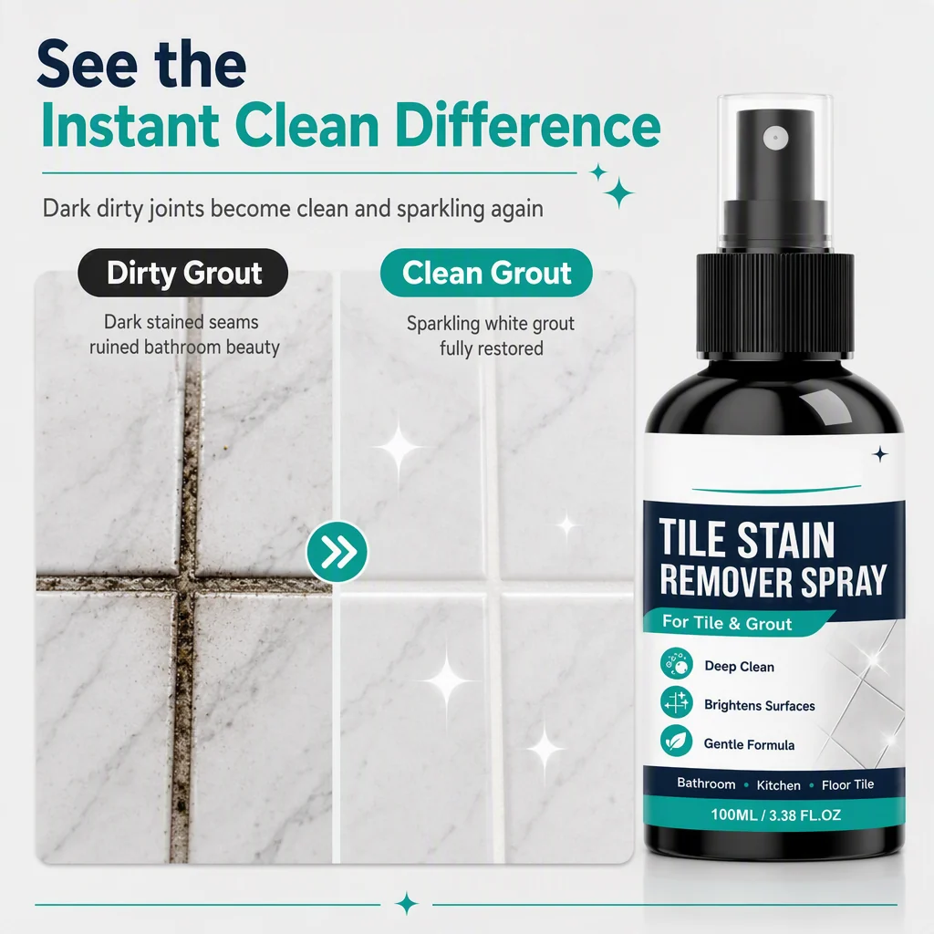 🧼🎯 Grout Cleaning Spray – Easy Care for Tile Lines & Damp-Area Stains