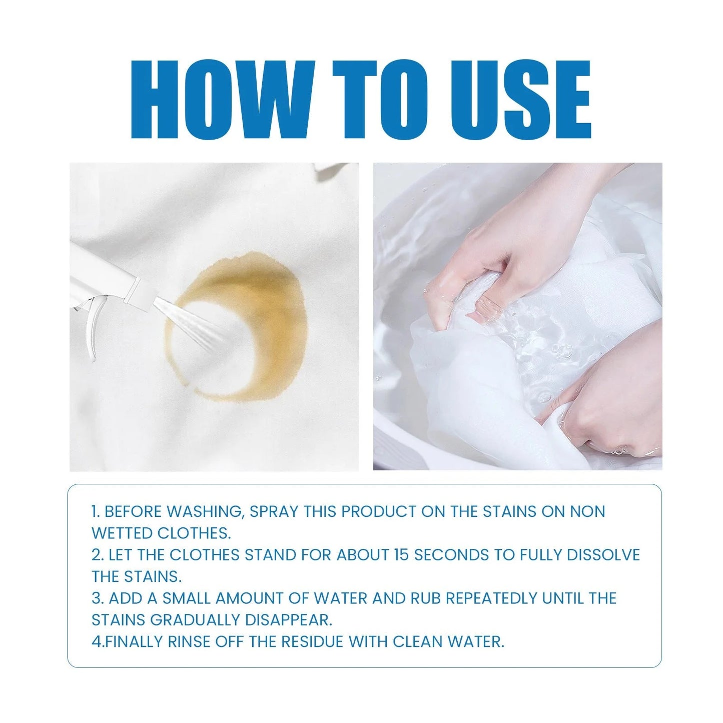 Powerful Textile Cleaner For All Color Fabric Stain Remover Spray BUY 1 GET 1 FREE