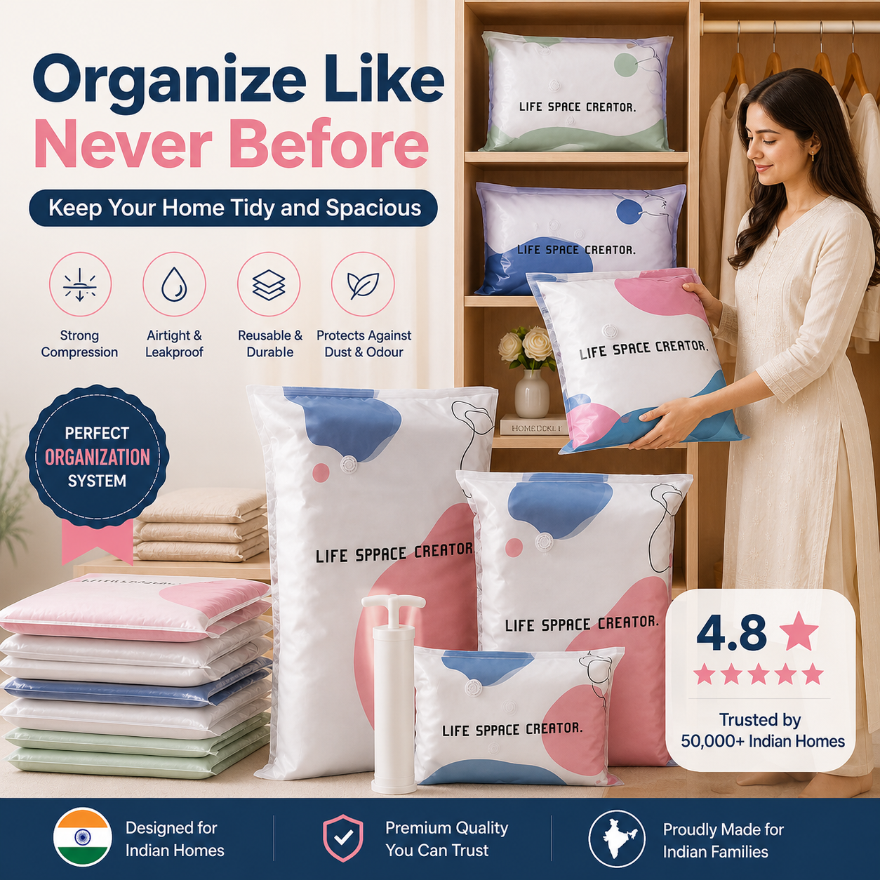 Vacuum Storage Bags – Press & Seal (PACK OF 5) (Testing)